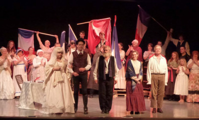 Around two-thirds of our cast of Les Miserables, at Paignton Carnival 2013 Photographer: nikocamf@gmail.com   Adrian Lewis.